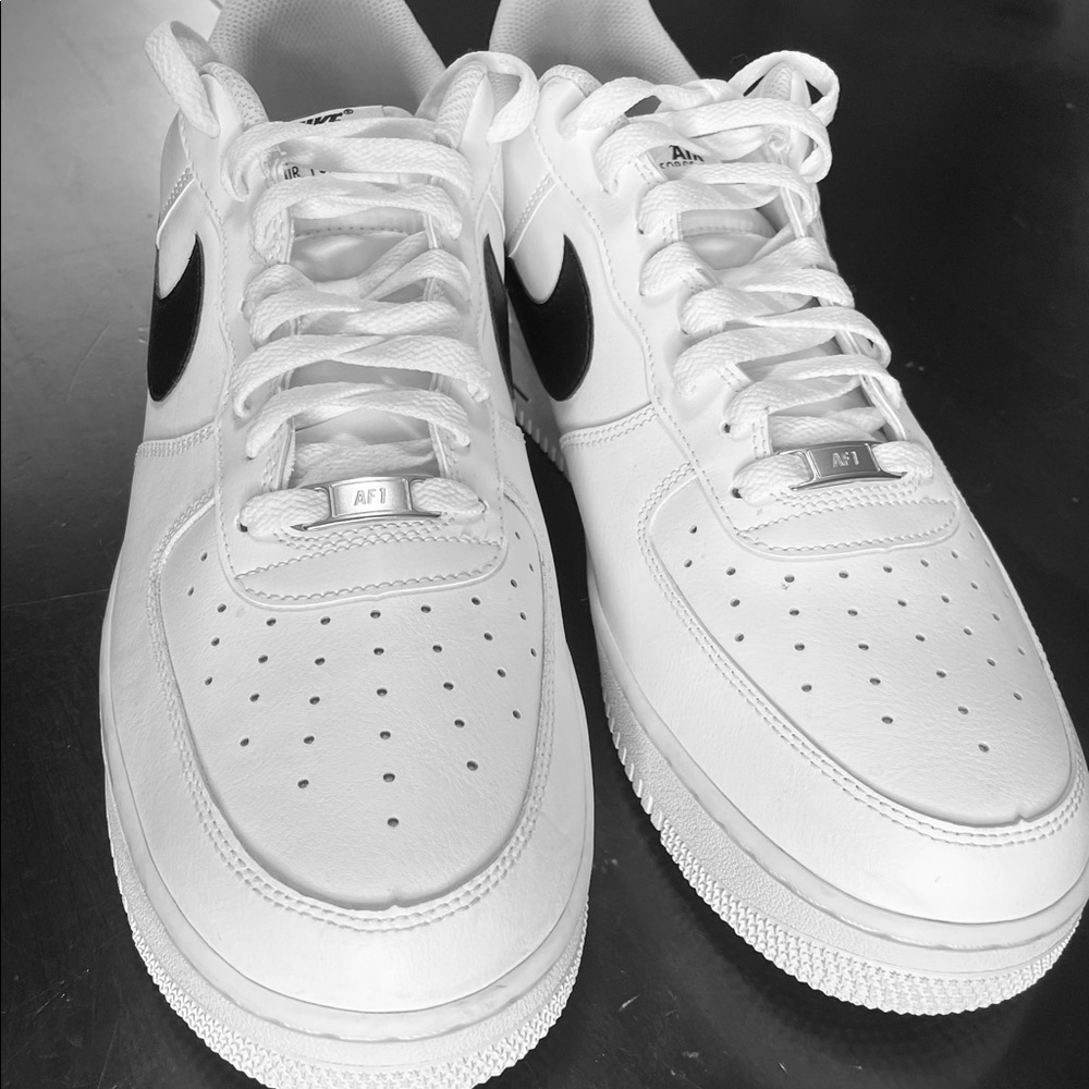 Mens Nike black and white Air Force One’s, size 13 , worn once